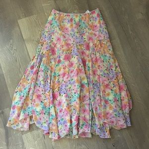 Newsworthy Floral Skirt Bright Colorful